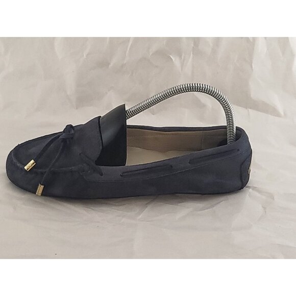 Michael Kors Moccasins Women Sz 7.5M Blue Suede Leather Casual Designer Workwear - Picture 1 of 7
